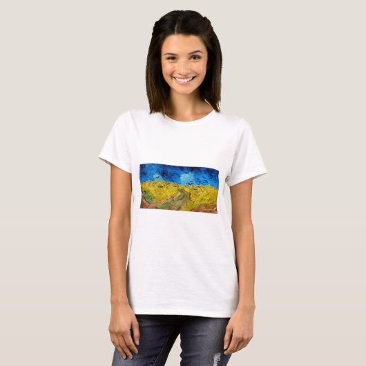 T-shirt Wheatfield with Crows, Van Gogh (Devant entier)