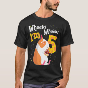T-shirt Wheek Wheek I'm 5 Guinea Pig Birthday 5 Years old