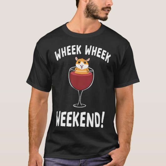 T-shirt Wheek Wheek Weend en Red Wine assis Multi Pig (Devant)