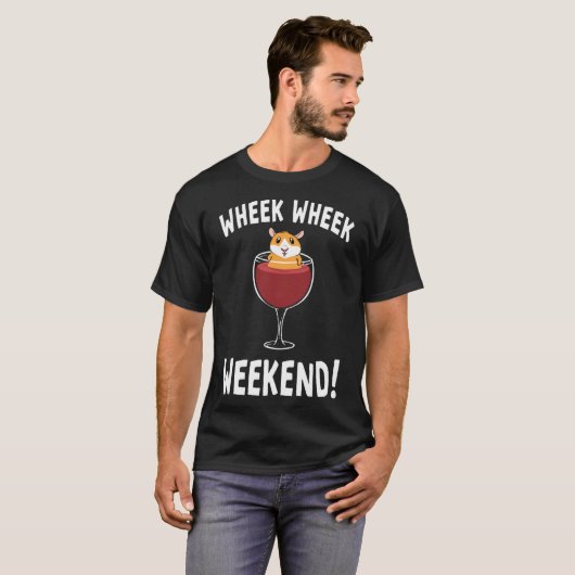 T-shirt Wheek Wheek Weend en Red Wine assis Multi Pig (Devant entier)