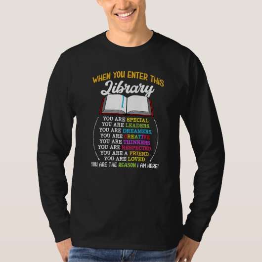 T-shirt When You Enter This Library Reading Book Worms Rea (Devant)