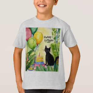 T-shirt Whimsical Birthday Surprise : Chat noir dans le Ju