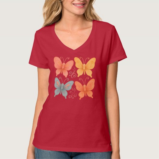 T-shirt Whimsical Butterflies (Devant)