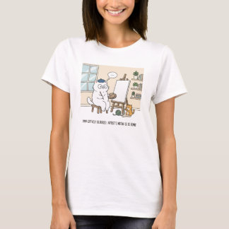 T-shirt Whimsical Cat Artist Muse Creative Studio Humorous