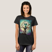 T-shirt Whimsical Chat Pleine lune Artwork I Love You (Devant entier)
