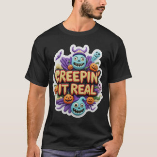 T-shirt Whimsical clay Halloween illustration with spooky 