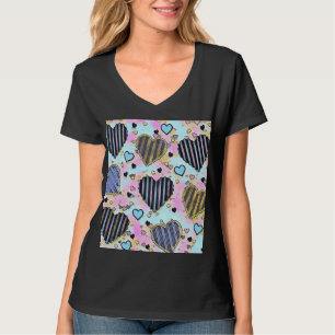 T-shirt Whimsical coeurs mignons dessin coloré