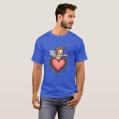 T-shirt Whimsical Cupid Heart - Conception de tatouage Vin (Devant entier)