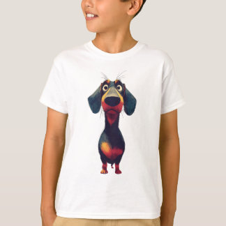 T-shirt  Whimsical Dachshund Character Illustration