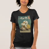 T-shirt Whimsical Duck Eating Japanese Vintage (Devant)