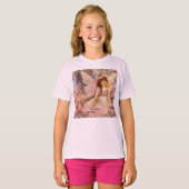 T-shirt Whimsical Fairy in Dreamy Pink Floral Garden (Devant entier)