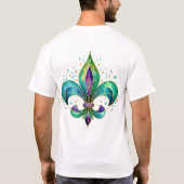T-shirt Whimsical Fleur De Lis For Mardi Gras (Dos)