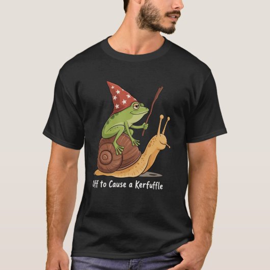 T-shirt Whimsical Frog Wizard Off to Cause A Kerfuffle  (Devant)