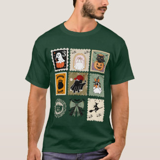 T-shirt Whimsical Halloween Animal Stamp Collection friend