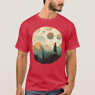 T-shirt Whimsical Mystery Forest Camping Layered Foggy fri
