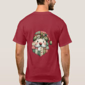 T-shirt Whimsical Patchwork Santa Folk Christmas (Dos)