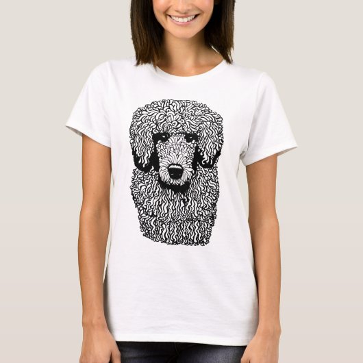 T-shirt Whimsical Poodle Chien Tête Animaux Animaux (Devant)