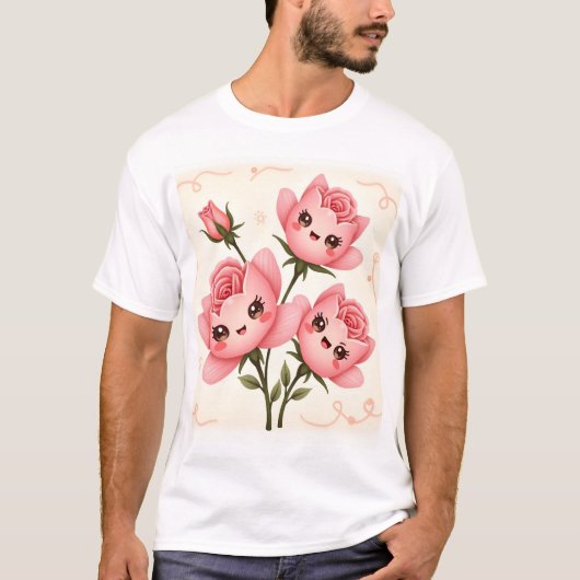 T-shirt Whimsical Rose Buddies (Devant)