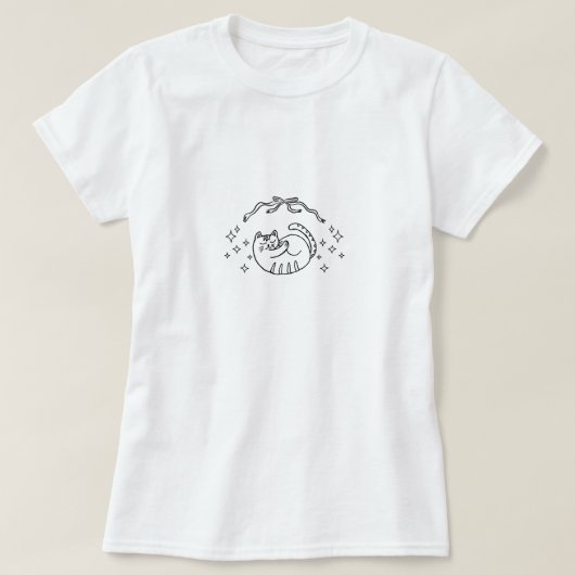 T-shirt Whimsical Sleepy Cat (Design devant)