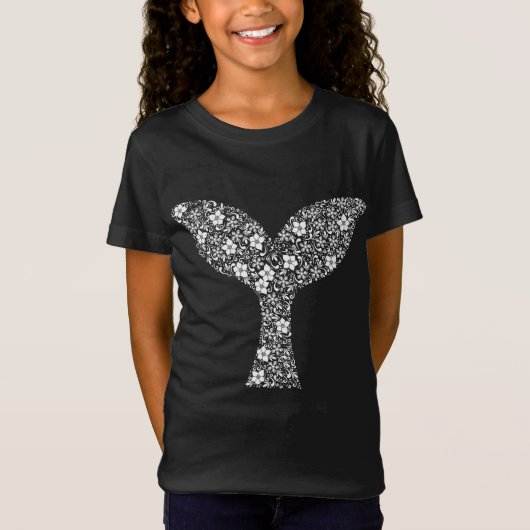 T-Shirt Whimsical Whale Tail : Beauté en fleurs (Devant)