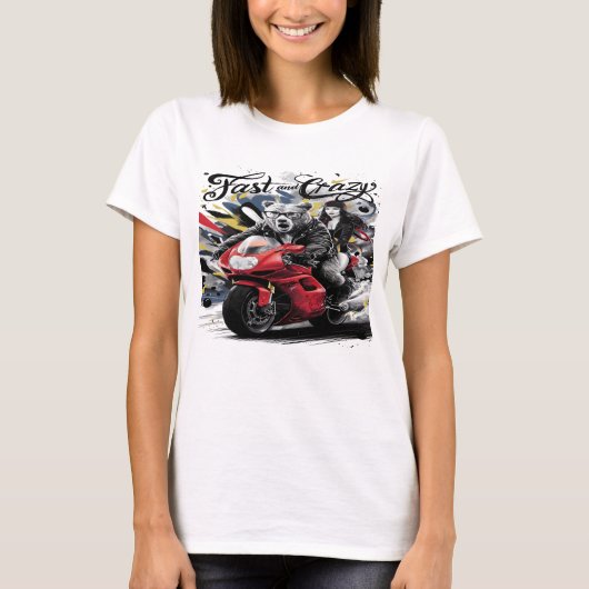 T-shirt Whimsical Yeti Bigfoot Biker Croisière À Travers W (Devant)