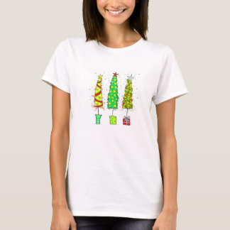 T-shirt - Whimsische Kerstbomen