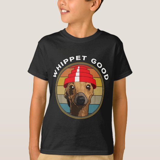 T-shirt Whippet Good Funny 80's Music Chien (Devant)