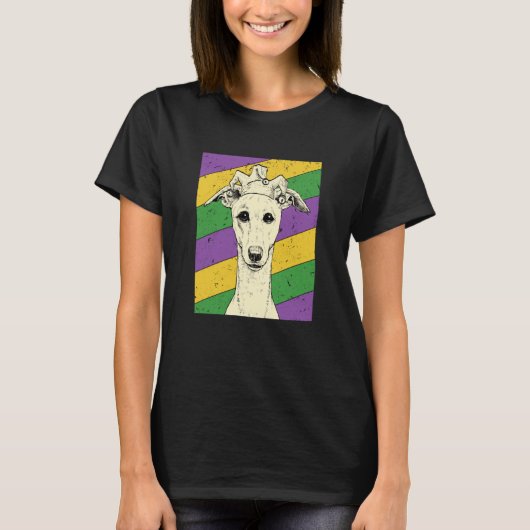 T-shirt Whippet Jester Mardi Gras Dog Mom or Dad (Devant)