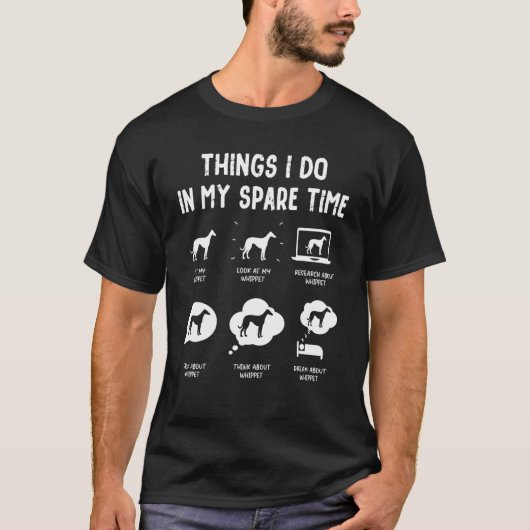 T-shirt Whippet Things Do Spare Time Chien Papa Papa (Devant)