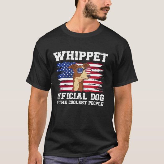 T-shirt Whippet US Drapeau Whippet Lover Whippet propriéta (Devant)