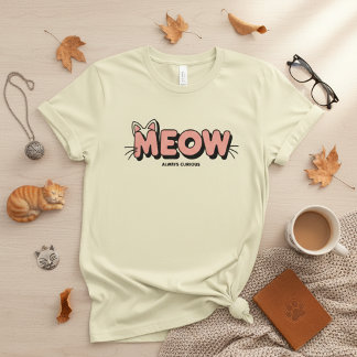 T-shirt Whisker Typography Design – MEOW Minimal Cat