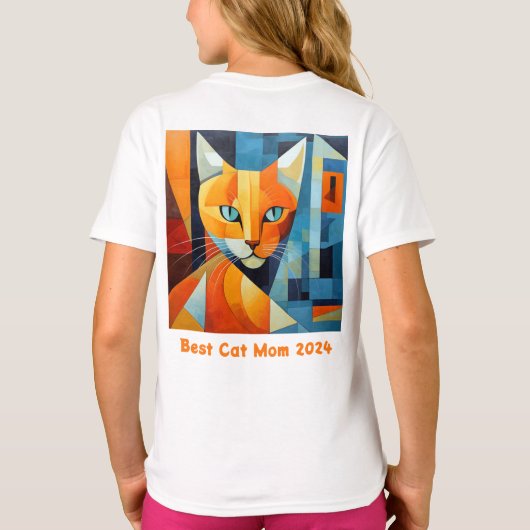 T-shirt Whiskers Abstraits : Best Cat Mom (Dos)