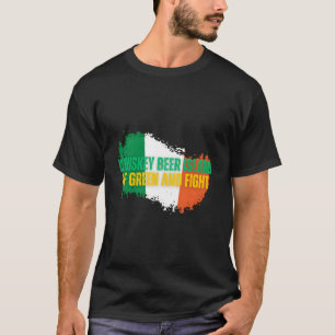 T-shirt Whiskey Beer Island Of Green Et Combattre St Patri