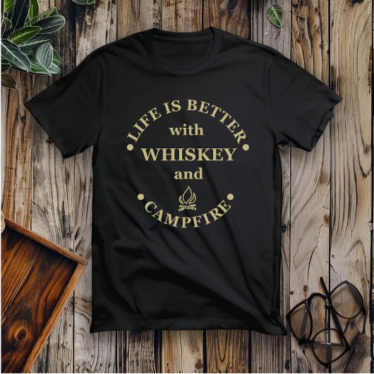 T-shirt Whiskey cite d'amusants propos de campeurs de camp