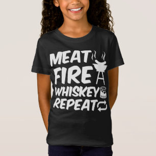 T-Shirt Whiskey de feu de viande Répétition Drôle de dir