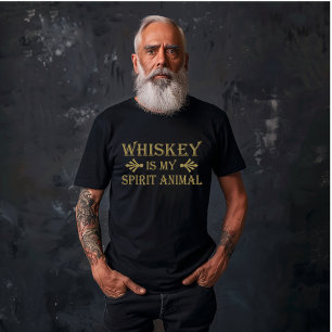T-shirt Whiskey est mon animal d'esprit drôle de dire alco
