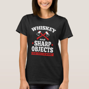 T-shirt Whiskey Et Sharp Objets Ax Jetant