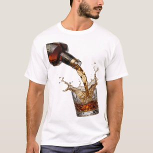 T-shirt Whisky Argenté Spirituel SE VERSANT DANS UN VERRE