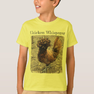 T-shirt Whisperer de poulet avec la poule polonaise crêt