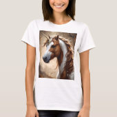 T-shirt Whispers De L'Imaginaire Brown Et Blanc Unicorn, (Devant)
