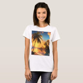 T-shirt Whispers of the Tides : Un paysage de rêve côtier (Devant entier)