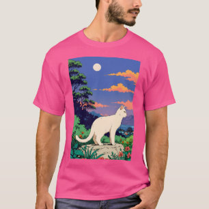 T-shirt Whispers Of Zen Cat Poster 80S Anime Japan Landsca