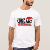T-shirt WHIT OUT Creekside Park Cougars Nom du football # (Devant)