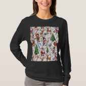 T-shirt White Background Christmas Decorative Pattern (Devant)