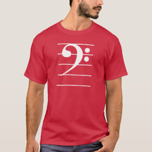 T-shirt White Bass Clef sur le personnel