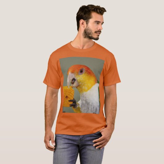 T-shirt White Bellied Caique Parrot With Wood Block Toy (Devant entier)