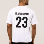 T-shirt White Black Sports Team Jersey Number (Dos)