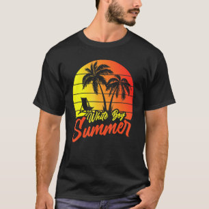 T-shirt White Boy Summer Vacances Palm Tree Chaises De Pla