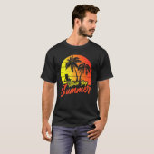 T-shirt White Boy Summer Vacances Palm Tree Chaises De Pla (Devant entier)