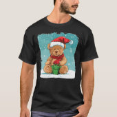 T-shirt White Christmas and funny Teddy Bear with Santa Cl (Devant)